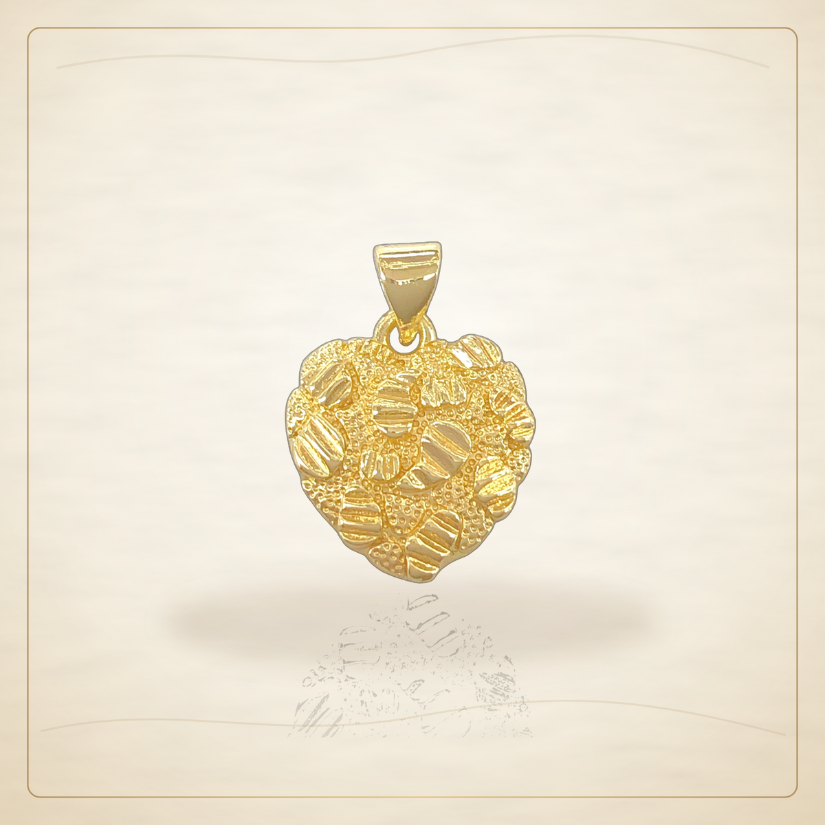Oro Laminado · Dije Diamond Cut Heart Nugget / Diamond Cut Heart Nugget Pendant — Golden Shop 11