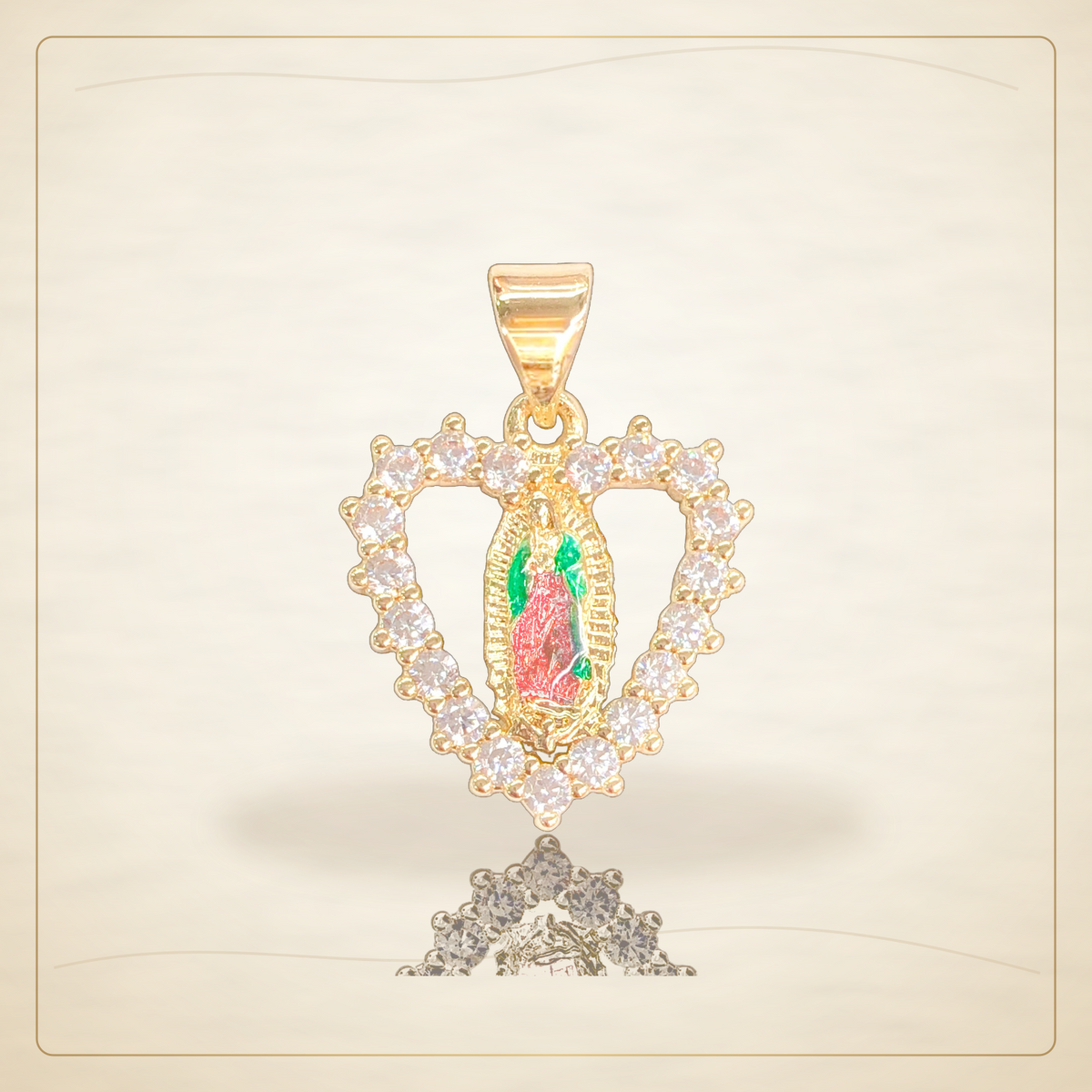 Oro Laminado · Dije Sacred Heart Guadalupe / Sacred Heart Guadalupe Pendant — Golden Shop 11