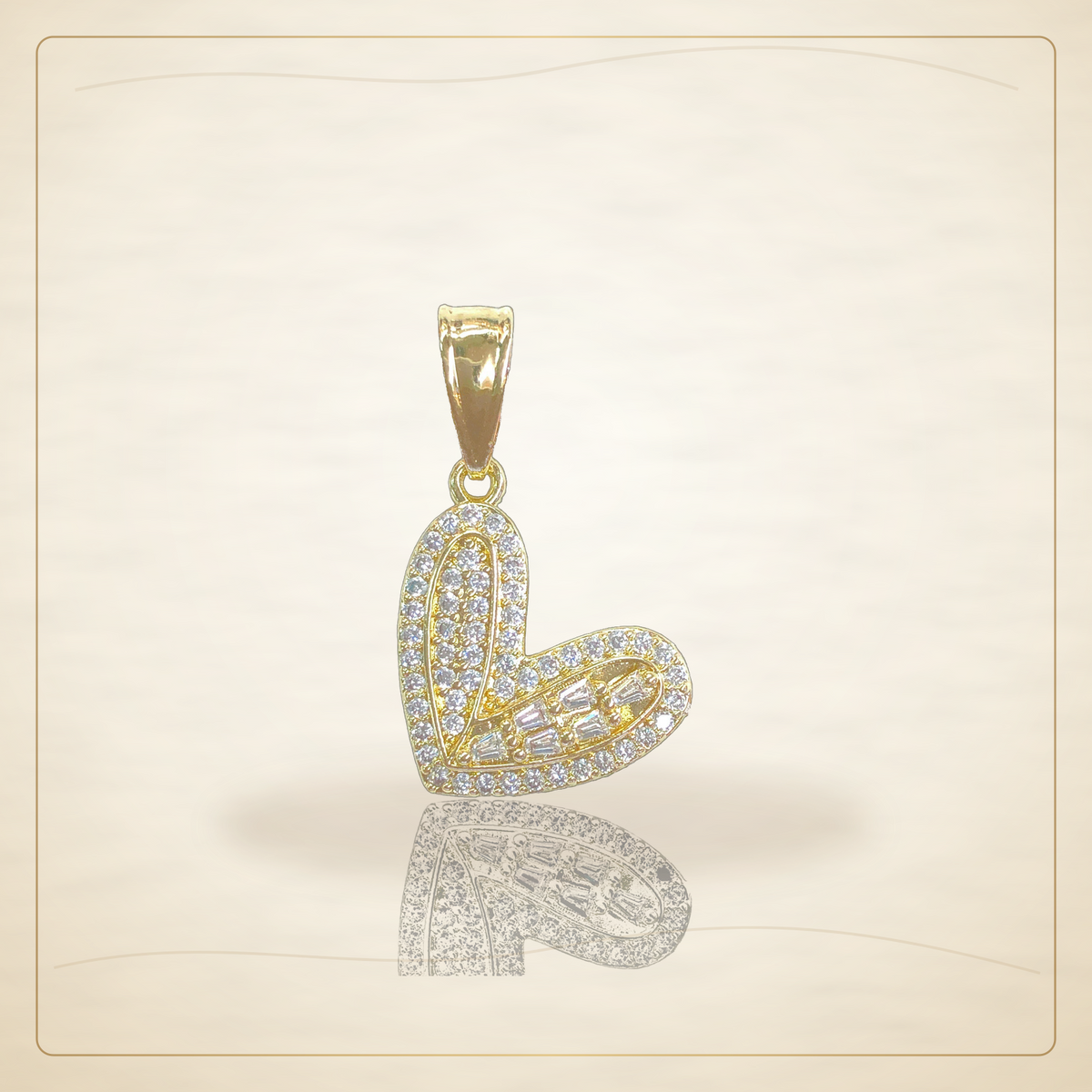 Oro Laminado · Dije Angel's Heart Zirconia / Angel's Heart CZ Pendant — Golden Shop 11