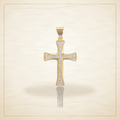 Oro Laminado · Dije Fancy Celtic Zirconia Cross / Fancy Celtic Zirconia Cross Pendant — Golden Shop 11