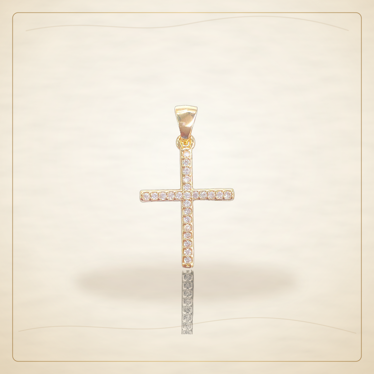 Oro Laminado · Dije Vatican Zirconia Cross / Vatican Zirconia Cross Pendant — Golden Shop 11