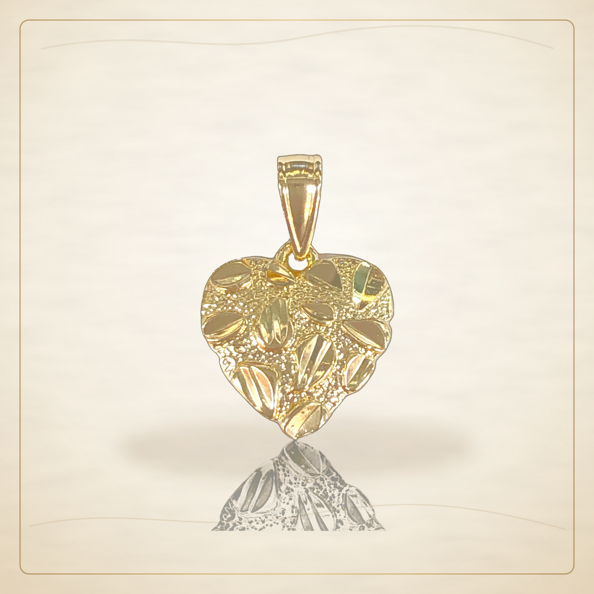 Oro Laminado · Dije Gold Nugget Heart / Gold Nugget Heart Pendant — Golden Shop 11