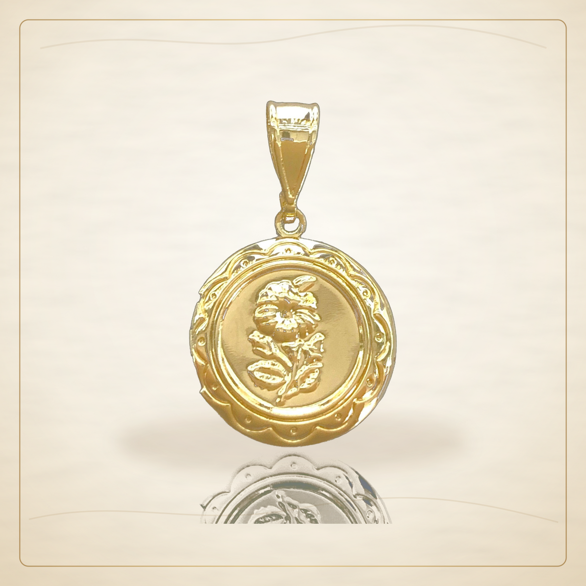 Oro Laminado · Dije Rose Locket / Rose Locket Pendant — Golden Shop 11