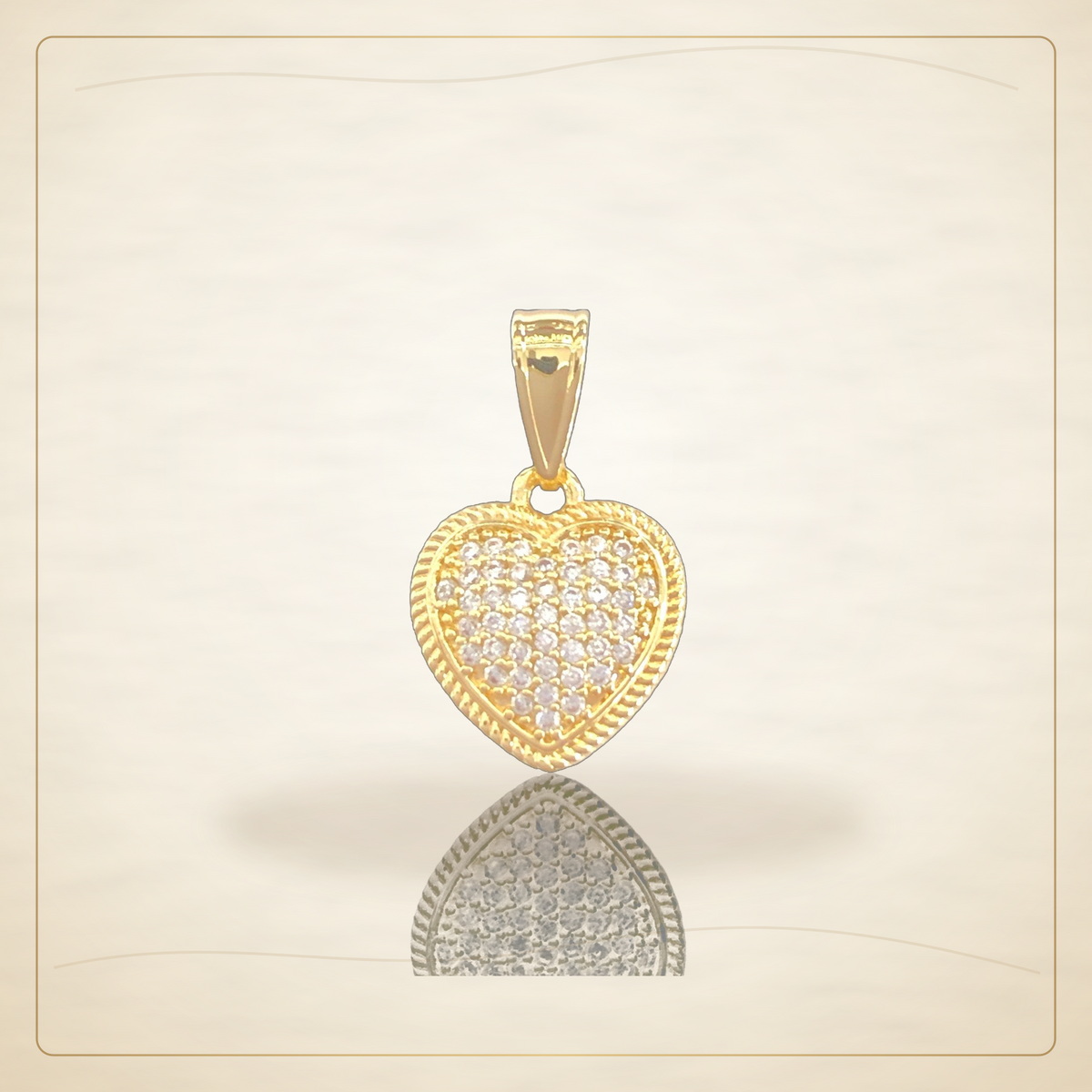 Oro Laminado · Dije Florence Zirconia Heart / Florence CZ Heart Pendant — Golden Shop 11
