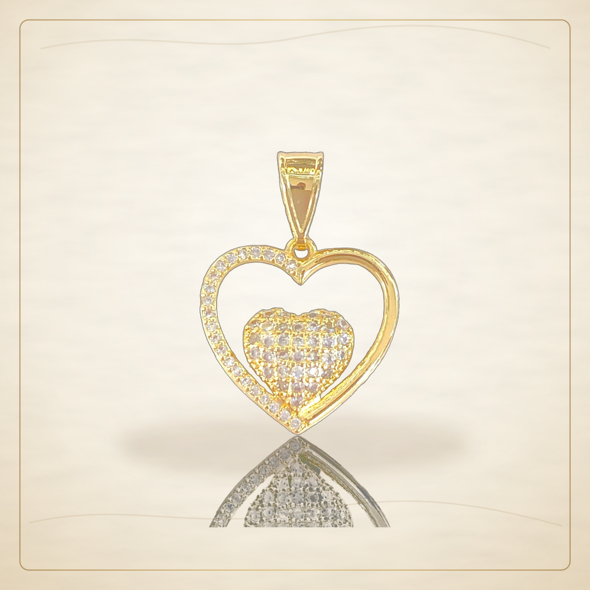 Oro Laminado · Dije Milano Mirage Zirconia Heart / Milano Mirage CZ Heart Pendant — Golden Shop 11
