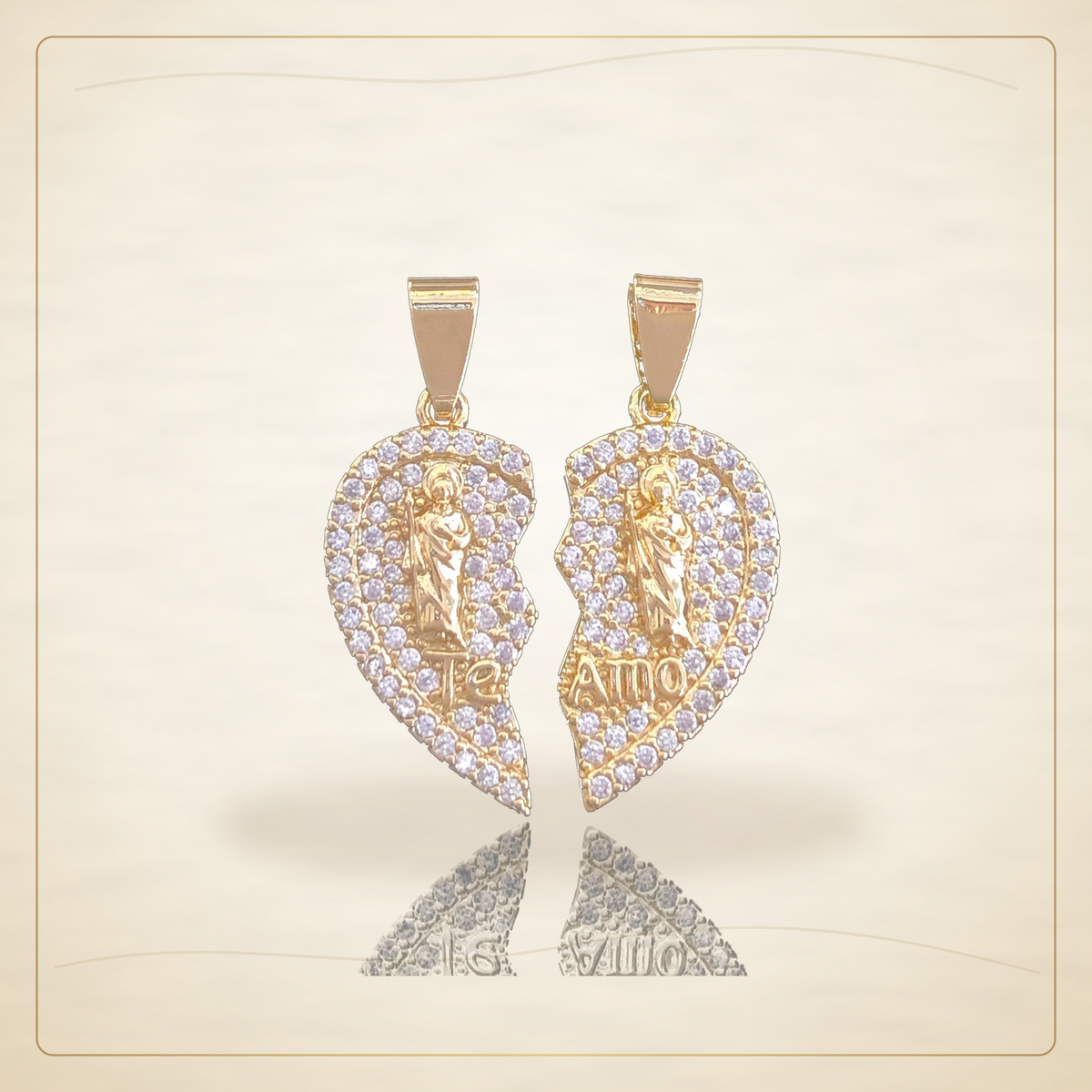 Oro Laminado · Dije San Judas Split Heart / San Judas Split Heart Pendant — Golden Shop 11