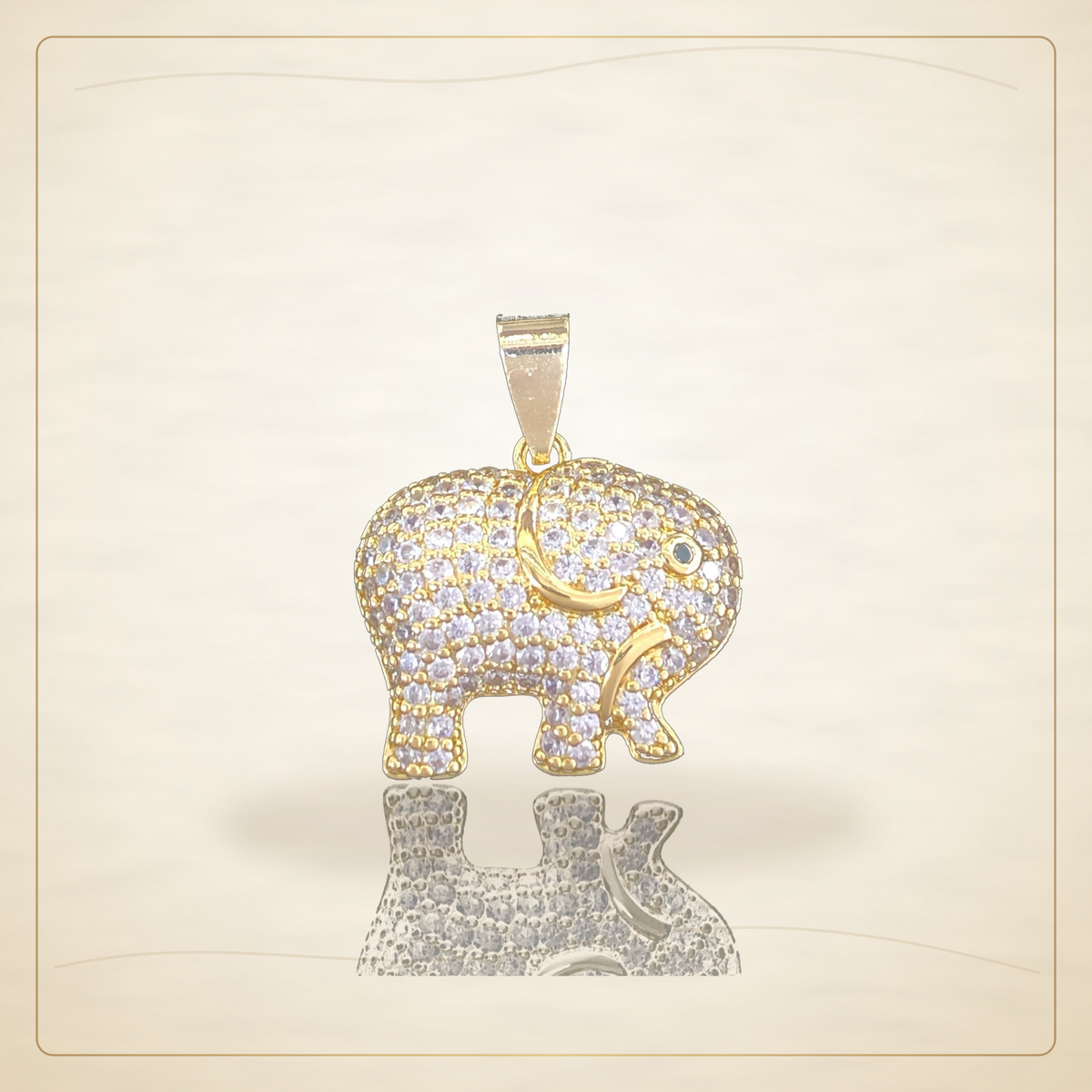 Oro Laminado · Dije Lucky Chubby Elephant Zirconia / Lucky Chubby Elephant CZ Pendant — Golden Shop 11