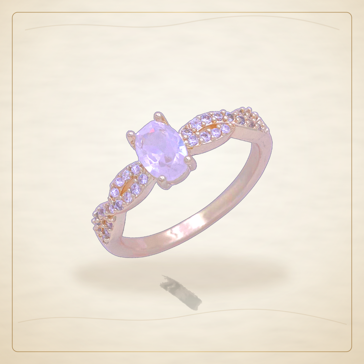 Oro Laminado · Anillo Swiss Braided Gem Zirconia / Swiss Braided Gem Zirconia Ring — Golden Shop 11