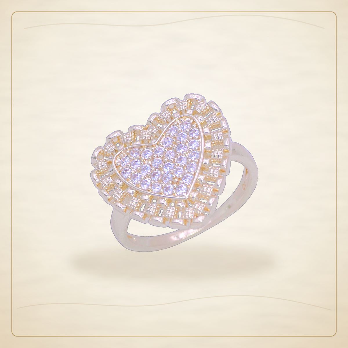 Oro Laminado · Anillo Swiss Rolx Heart Zirconia / Swiss Rolx Heart Zirconia Ring — Golden Shop 11