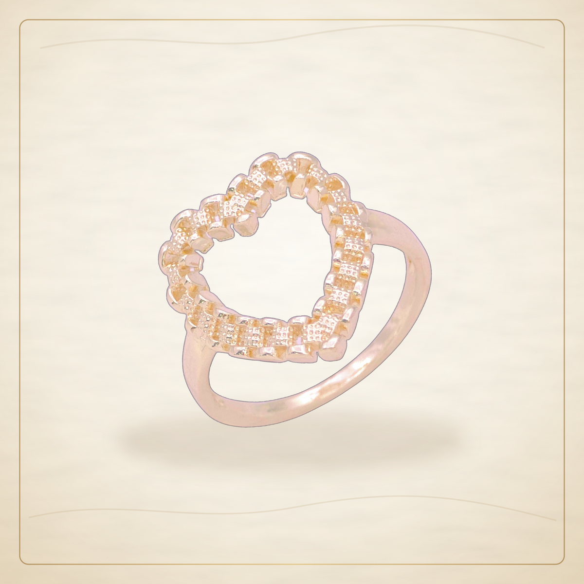 Oro Laminado · Anillo Swiss Rolx Heart Signet / Swiss Rolx Heart Signet Ring — Golden Shop 11