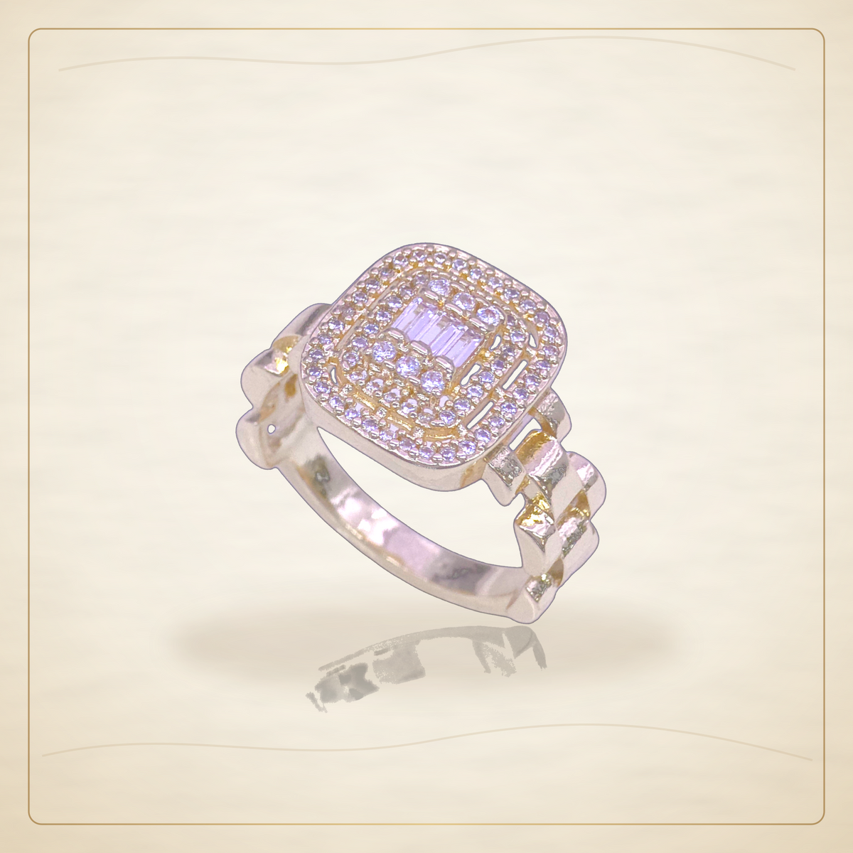 Oro Laminado · Anillo Vienna Royal Gem Zirconia / Vienna Royal Gem Zirconia Ring — Golden Shop 11