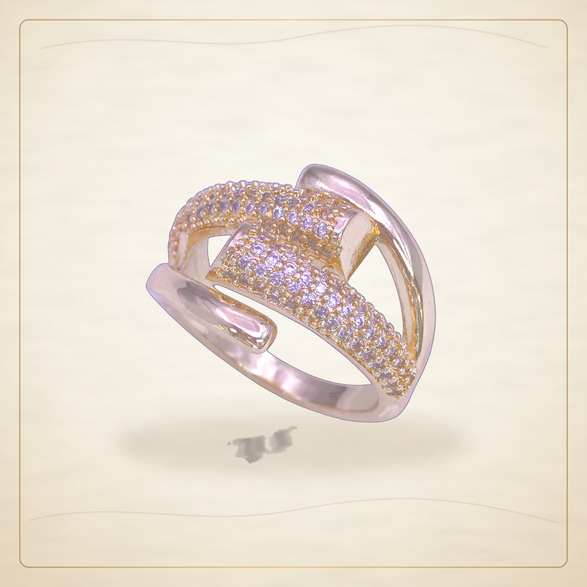 Oro Laminado · Anillo Adjustable Gemini Zirconia / Adjustable Gemini Zirconia Ring — Golden Shop 11