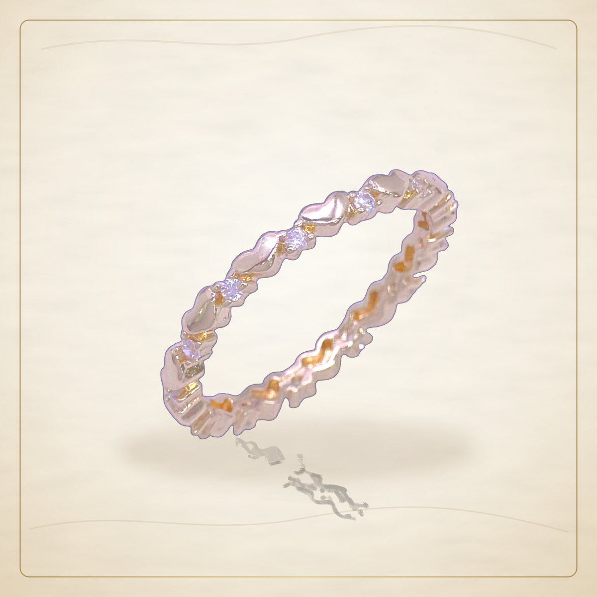 Oro Laminado · Anillo Geneva Heart Eternity Zirconia / Geneva Heart Eternity CZ Ring — Golden Shop 11
