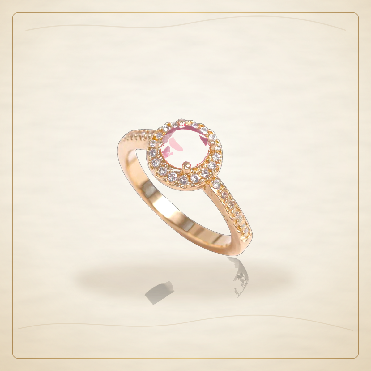 Oro Laminado · Anillo Francia Petite Round Cut Gem / Francia Petite Round Cut Gem Ring — Golden Shop 11