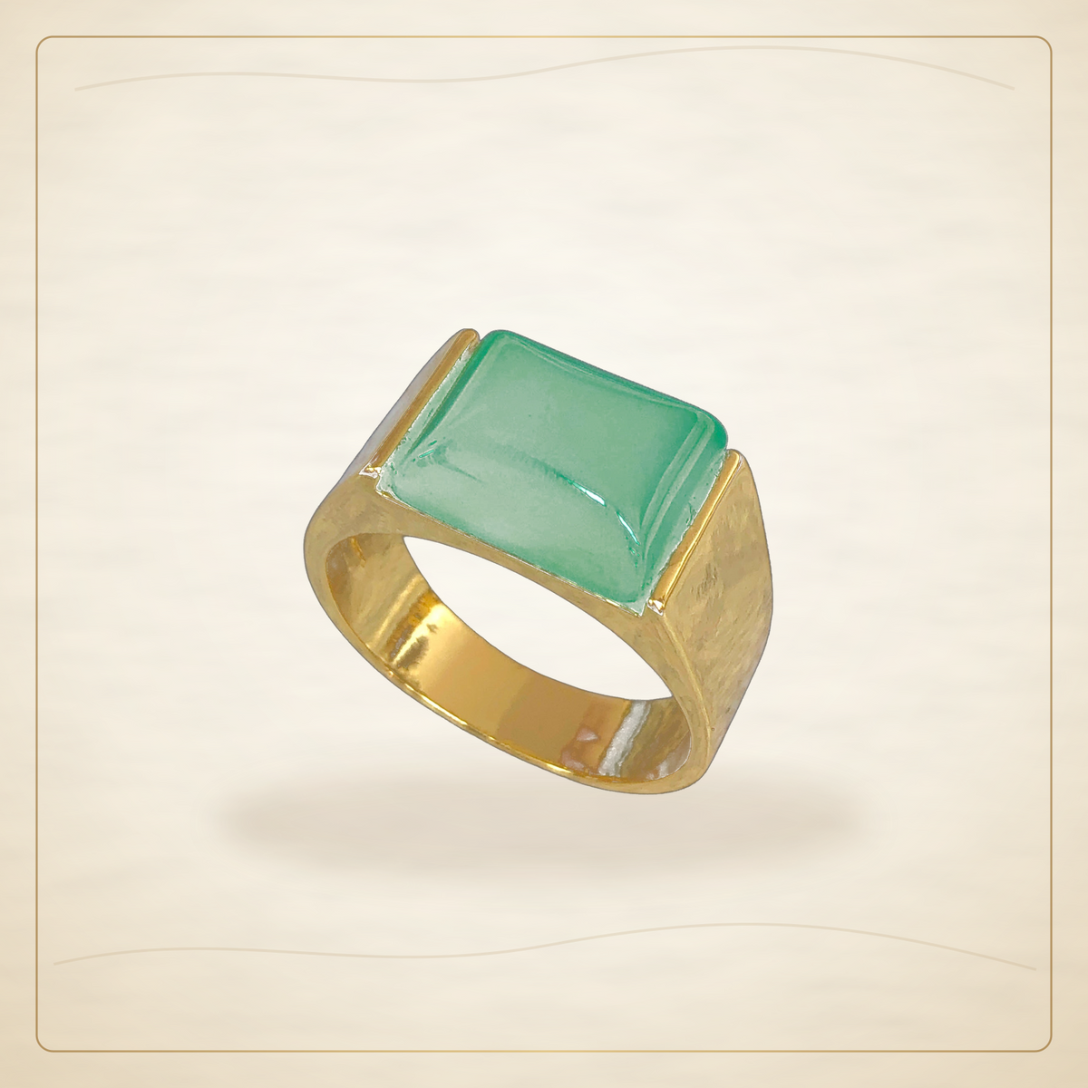 Oro Laminado · Anillo Forest Glow Jade / Forest Glow Jade Ring — Golden Shop 11