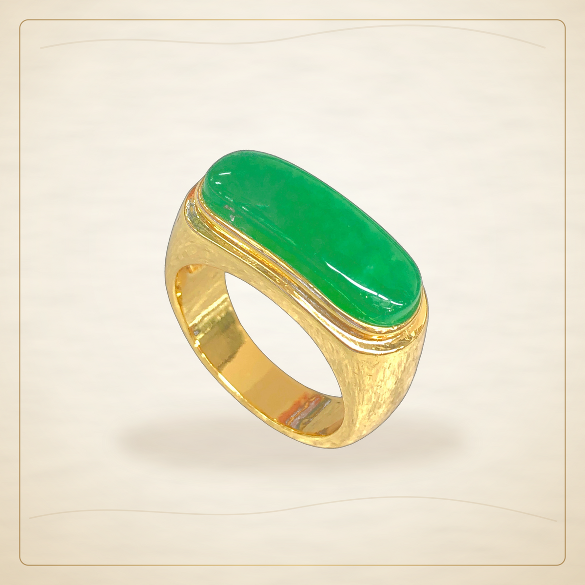 Oro Laminado · Anillo Stone of Prosperity Jade / Stone of Prosperity Jade Ring — Golden Shop 11