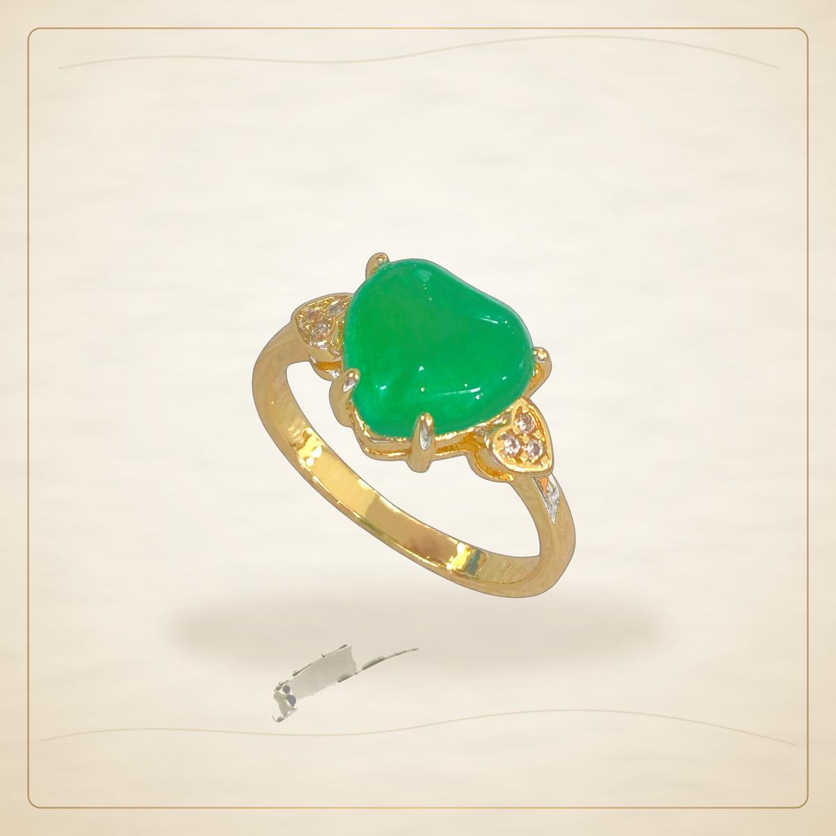 Oro Laminado · Anillo Verdant Heart Empress Jade / Verdant Heart Empress Jade Ring — Golden Shop 11