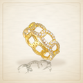 Oro Laminado · Anillo Fancy Venetian Cuban Link Eternity / Fancy Venetian Cuban Link Eternity Ring — Golden Shop 11