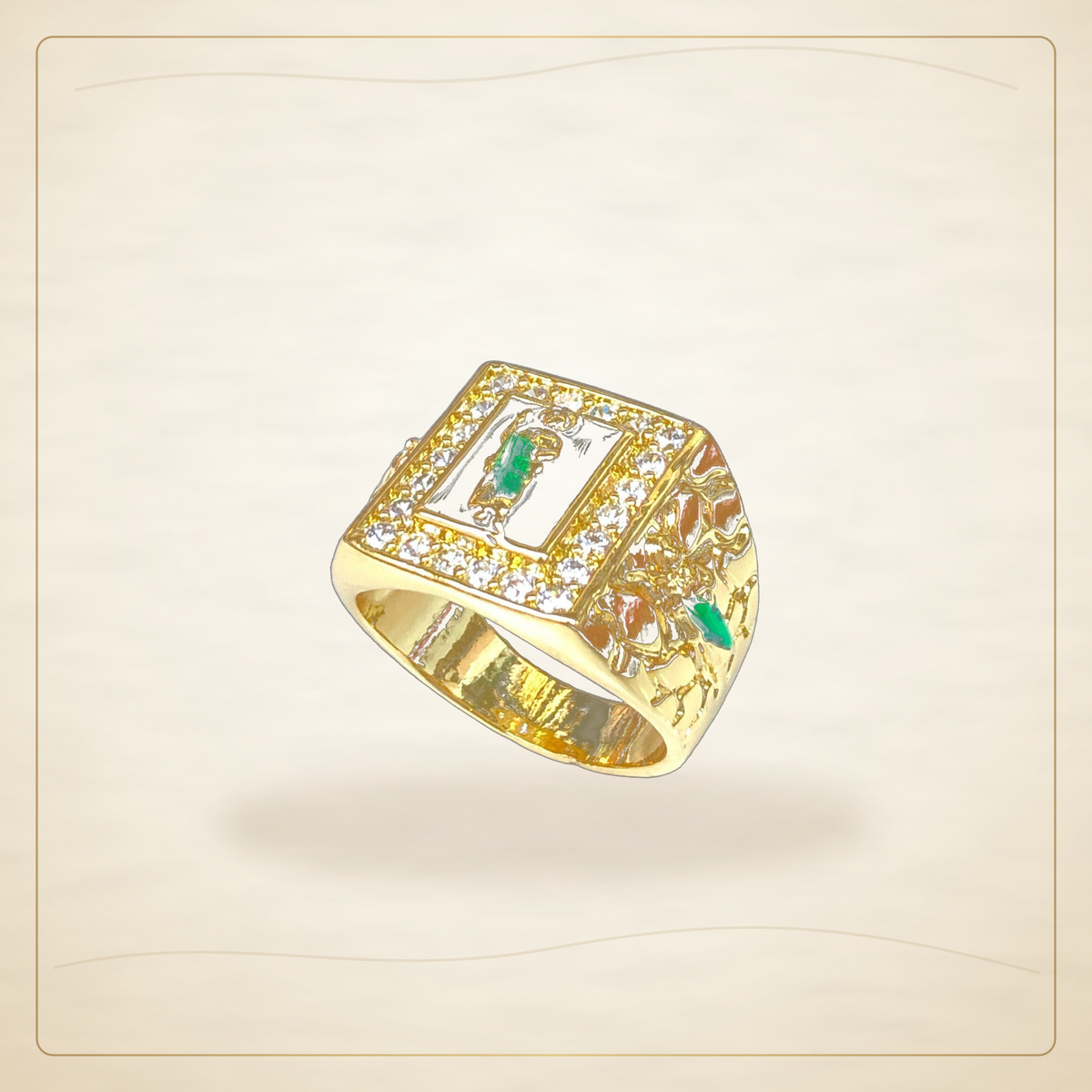 Oro Laminado · Anillo Milano San Judas Zirconia / Milano San Judas Zirconia Ring — Golden Shop 11