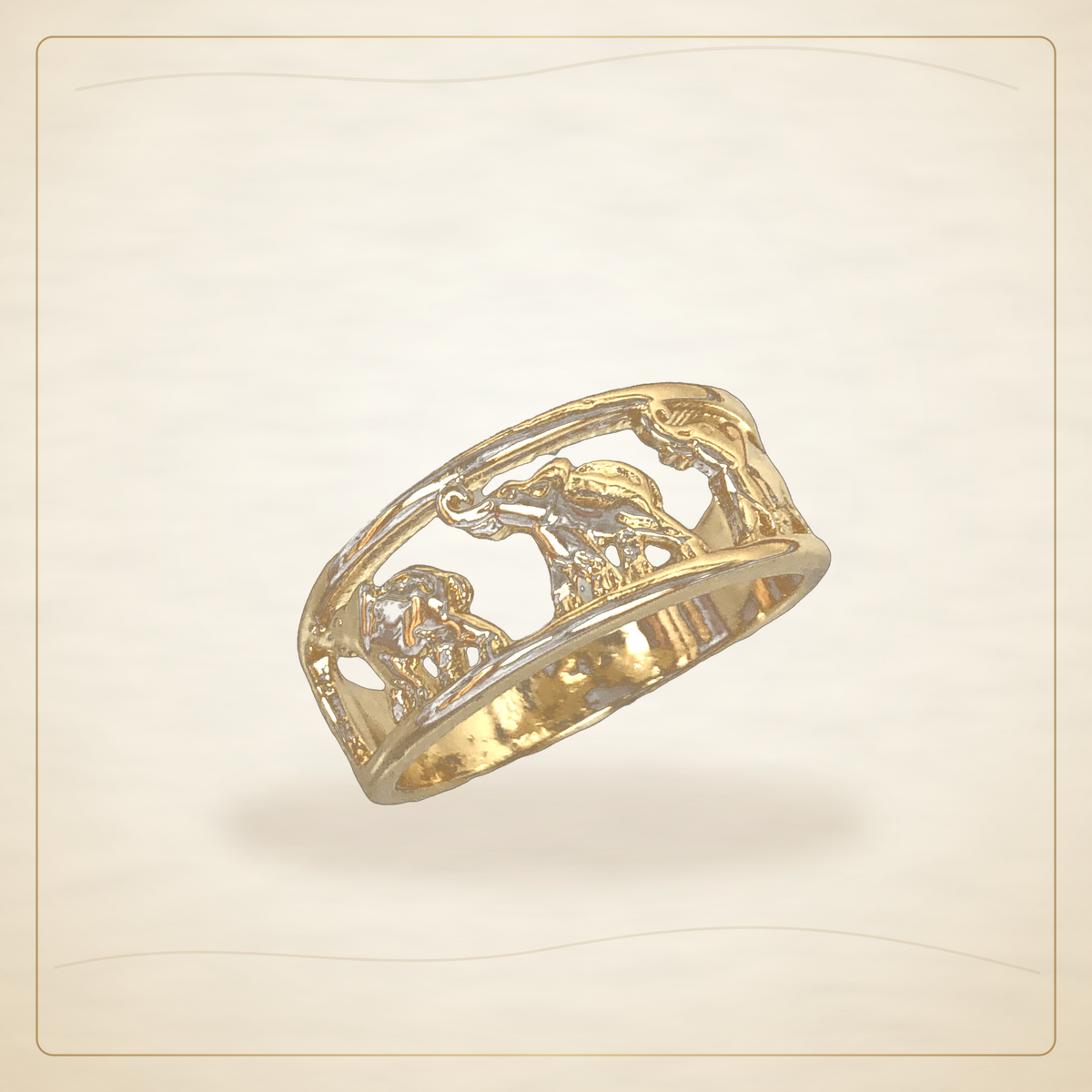 Oro Laminado · Anillo Rising African Bull Elephant / Rising African Bull Elephant Ring — Golden Shop 11