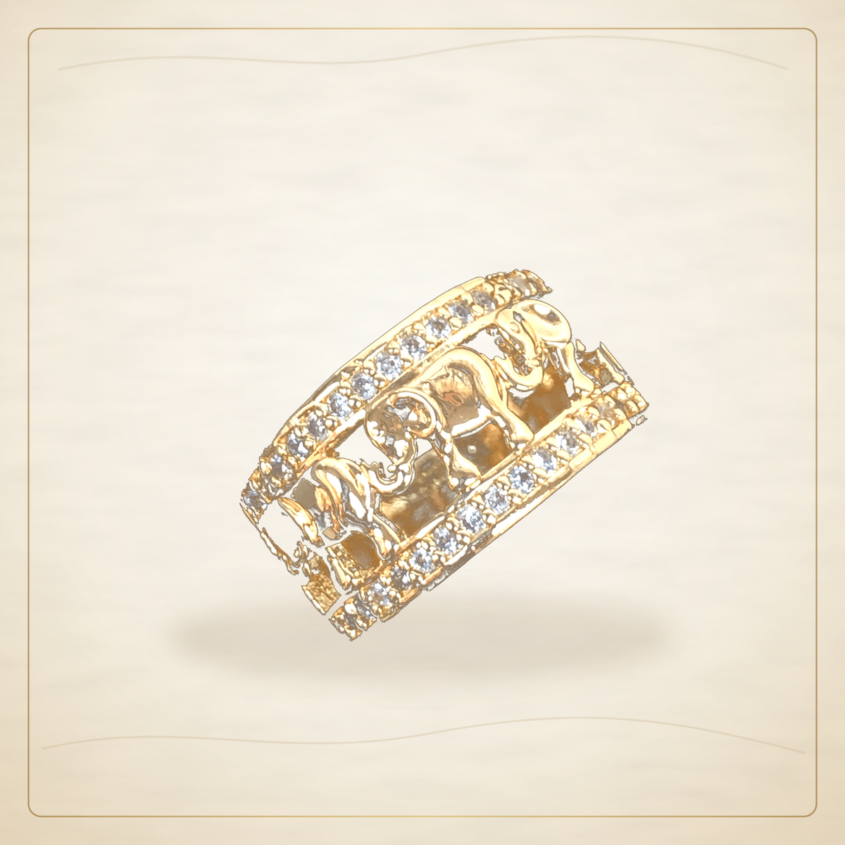 Oro Laminado · Anillo Africana Elephant Zirconia / Africana Elephant Zirconia Ring — Golden Shop 11