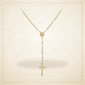 Oro Laminado · Rosario 4mm Cross Cut Beads / 4mm Cross Cut Beads Rosary Necklace — Golden Shop 11