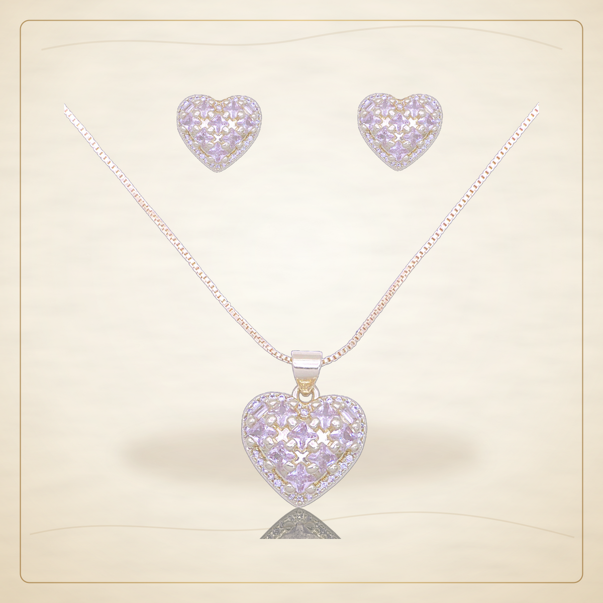 Oro Laminado · Set Lovely Princess Cut Zirconia / Lovely Princess Cut Zirconia Set — Golden Shop 11