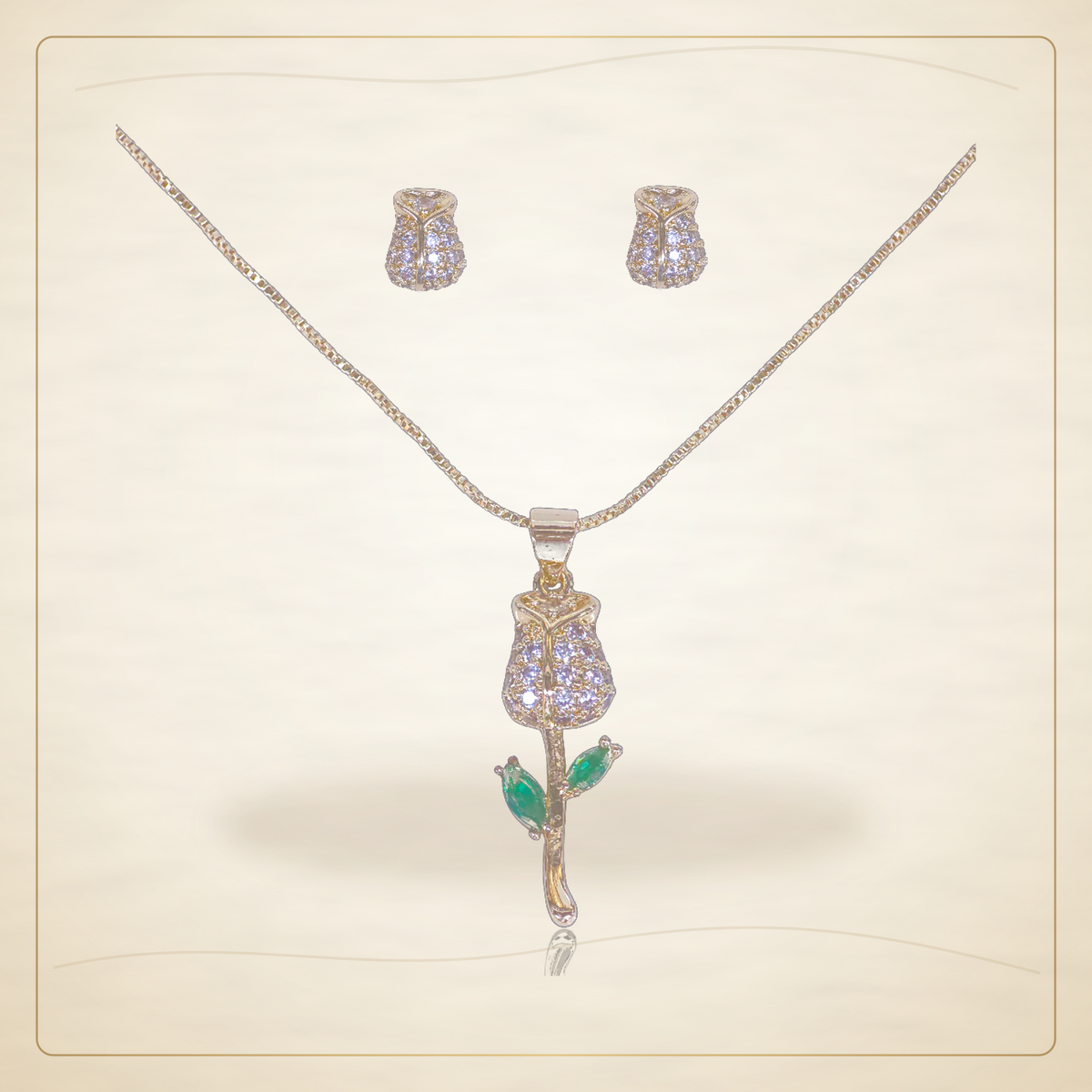 Oro Laminado · Set Timeless Frozen Rose Zirconia / Timeless Frozen Rose Zirconia Set — Golden Shop 11