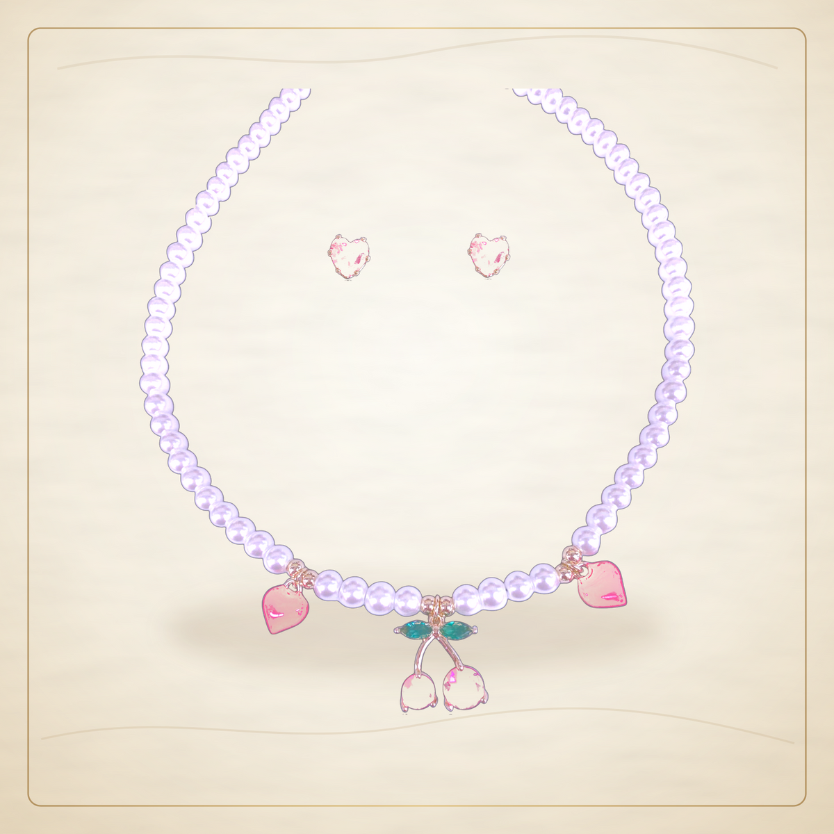 Oro Laminado · Set Imitation Pearl Sweet Cherry / Imitation Pearl Sweet Cherry Set — Golden Shop 11