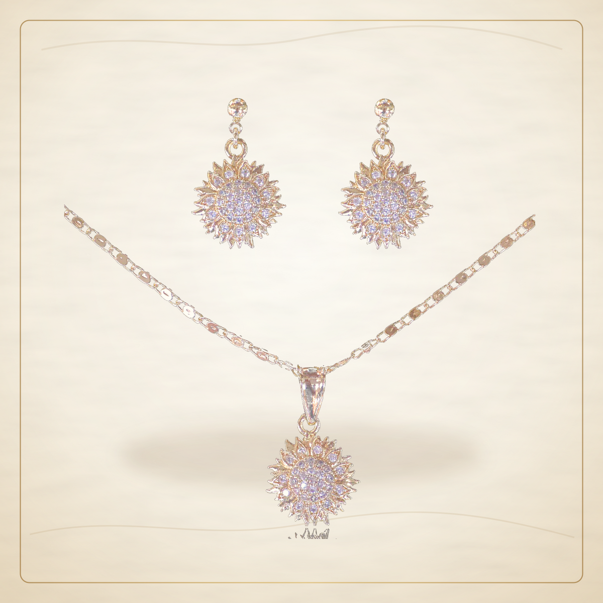 Oro Laminado · Set Celestial Rising Sun Zirconia / Celestial Rising Sun Zirconia Set — Golden Shop 11