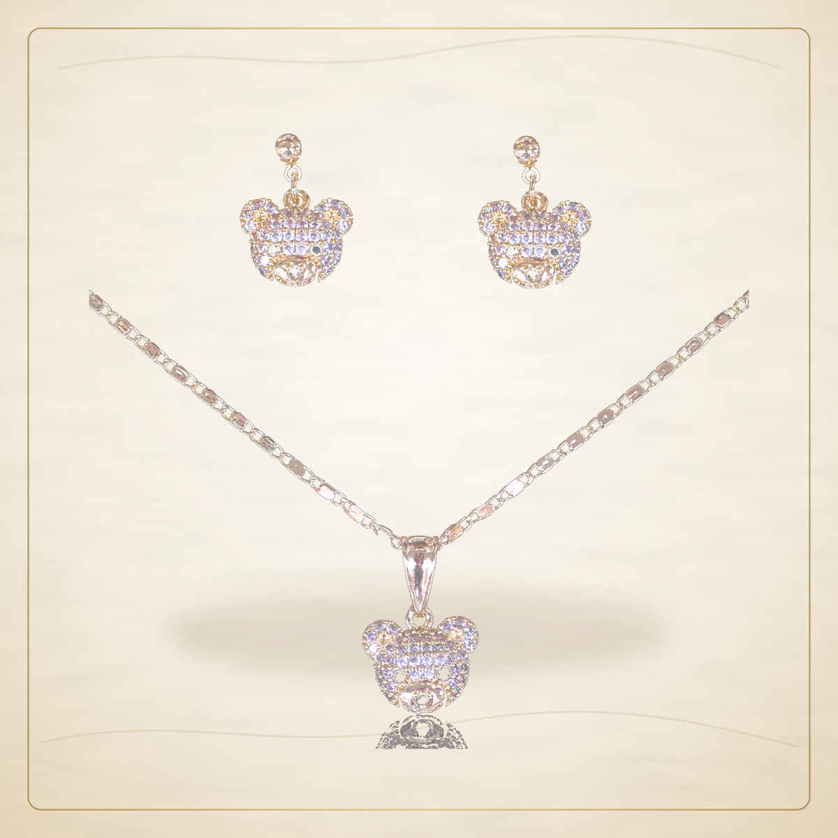 Oro Laminado · Set Arctic Teddy Bear Zirconia / Arctic Teddy Bear Zirconia Set — Golden Shop 11
