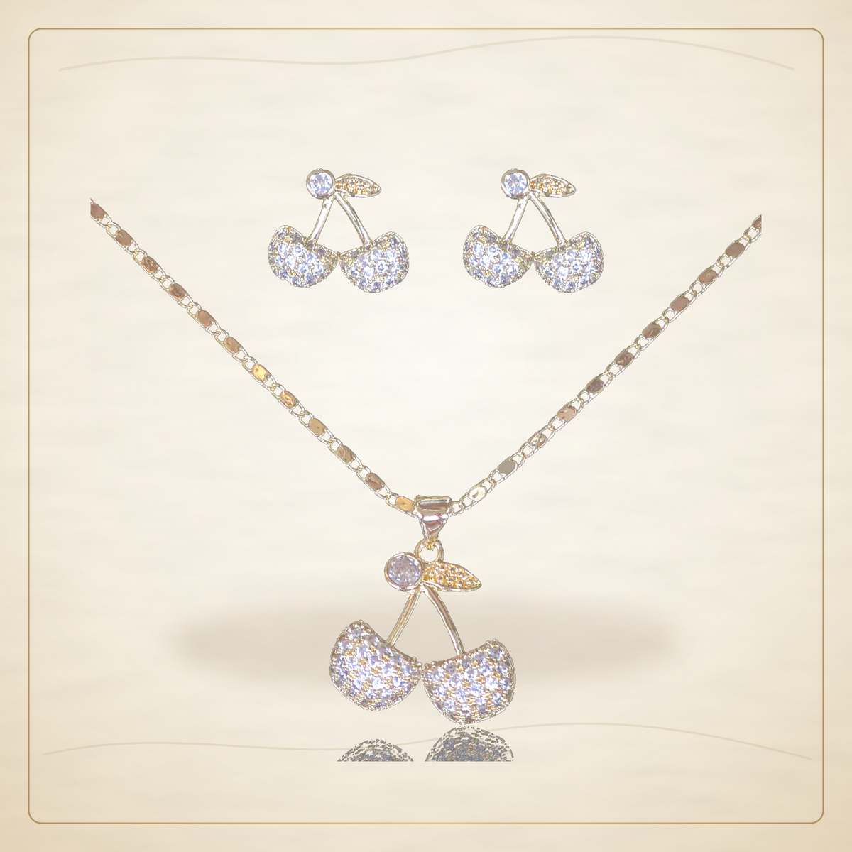 Oro Laminado · Set Wild Summer Cherry Zirconia / Wild Summer Cherry Zirconia Set — Golden Shop 11