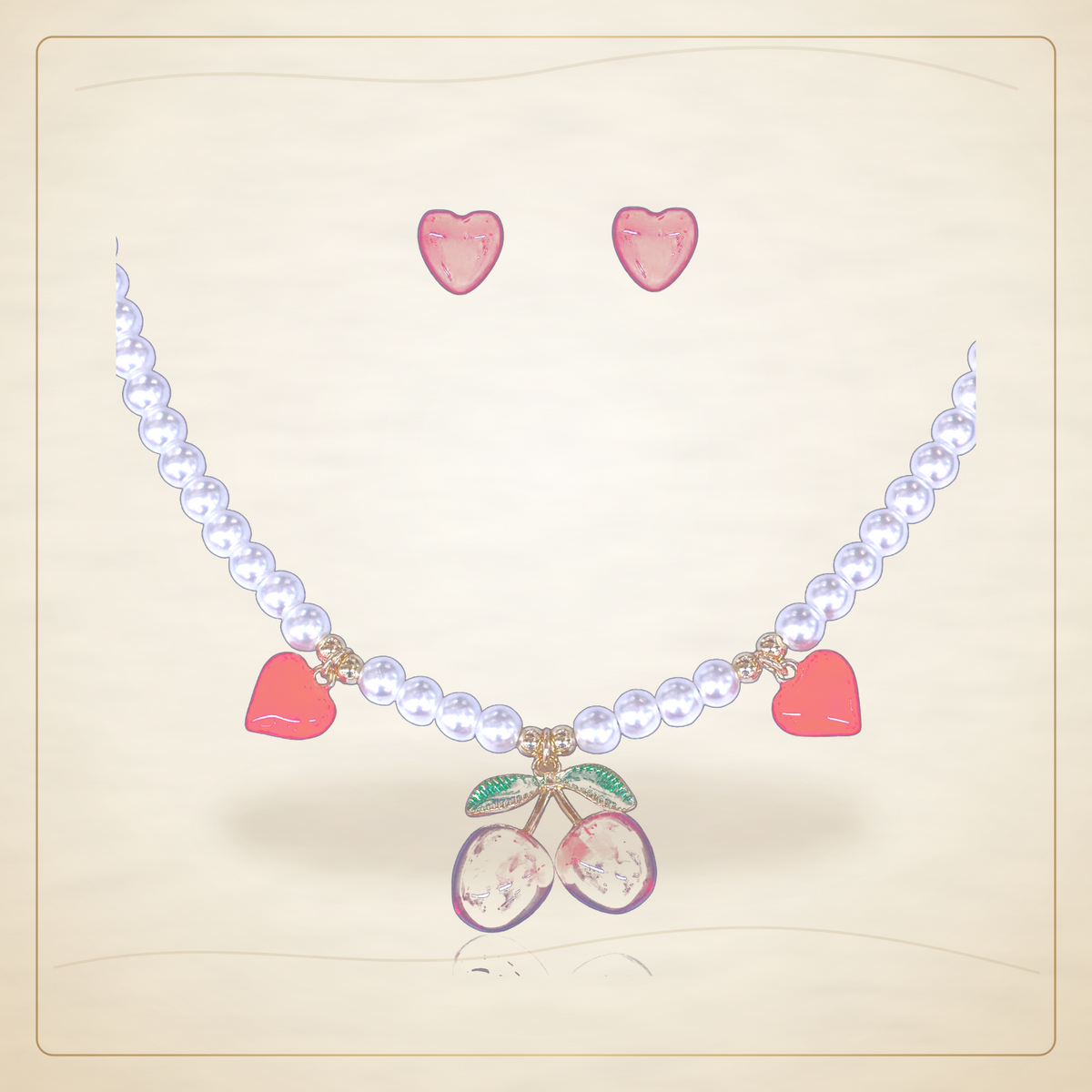 Oro Laminado · Set Imitation Pearl Wild Cherry / Imitation Pearl Wild Cherry Set — Golden Shop 11