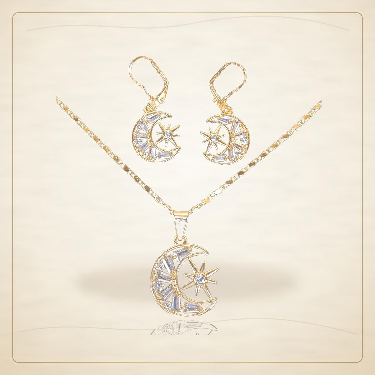 Oro Laminado · Set Celestial Lunar Moon Zirconia / Celestial Lunar Moon Zirconia Set — Golden Shop 11