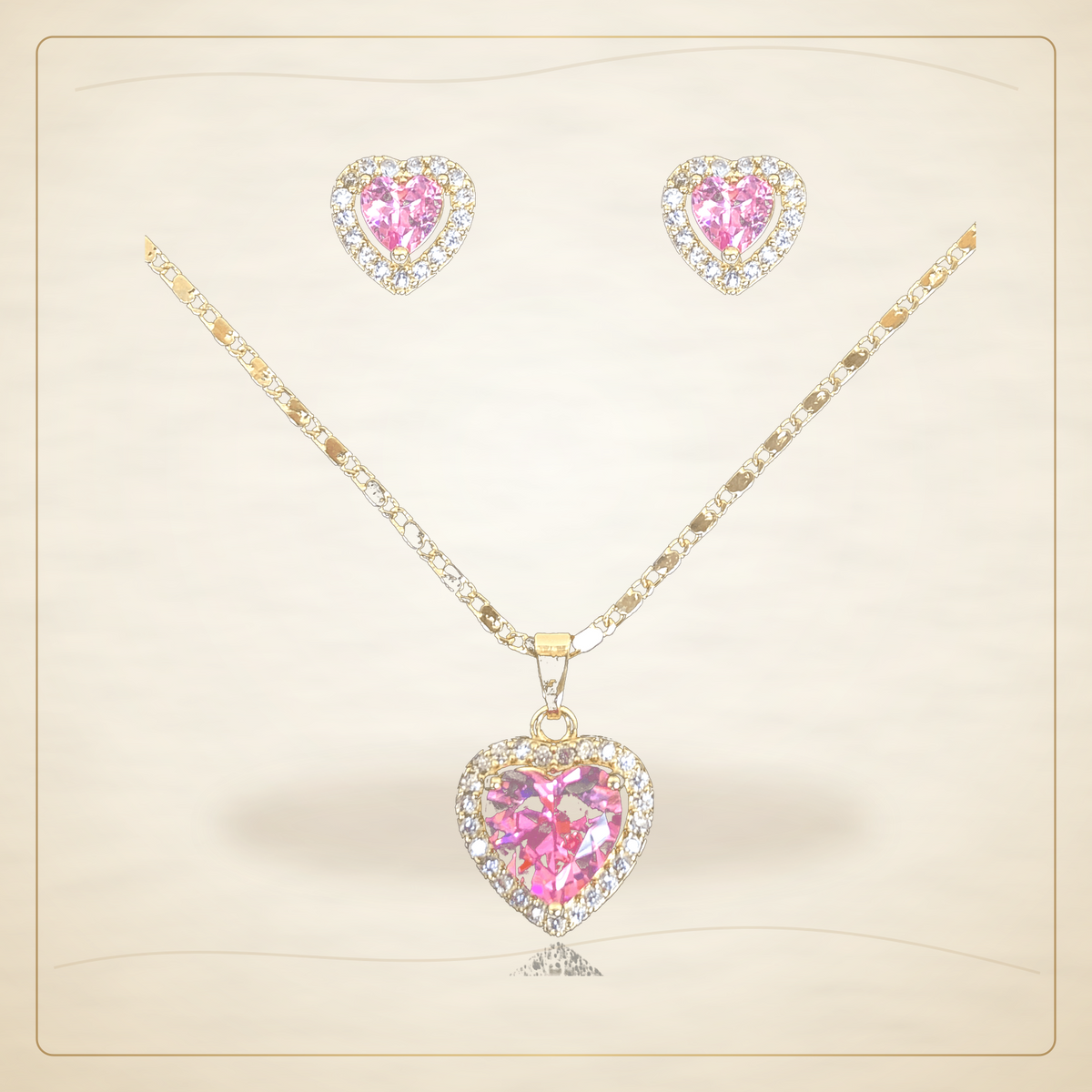 Oro Laminado · Set Parisian Heart Zirconia / Parisian Heart Zirconia Set — Golden Shop 11