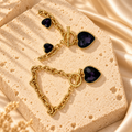 Gold Filled Dark Heart Charm Set