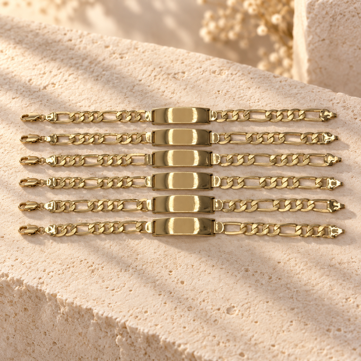Gold Filled Figaro ID Bracelet (Pack of 6)