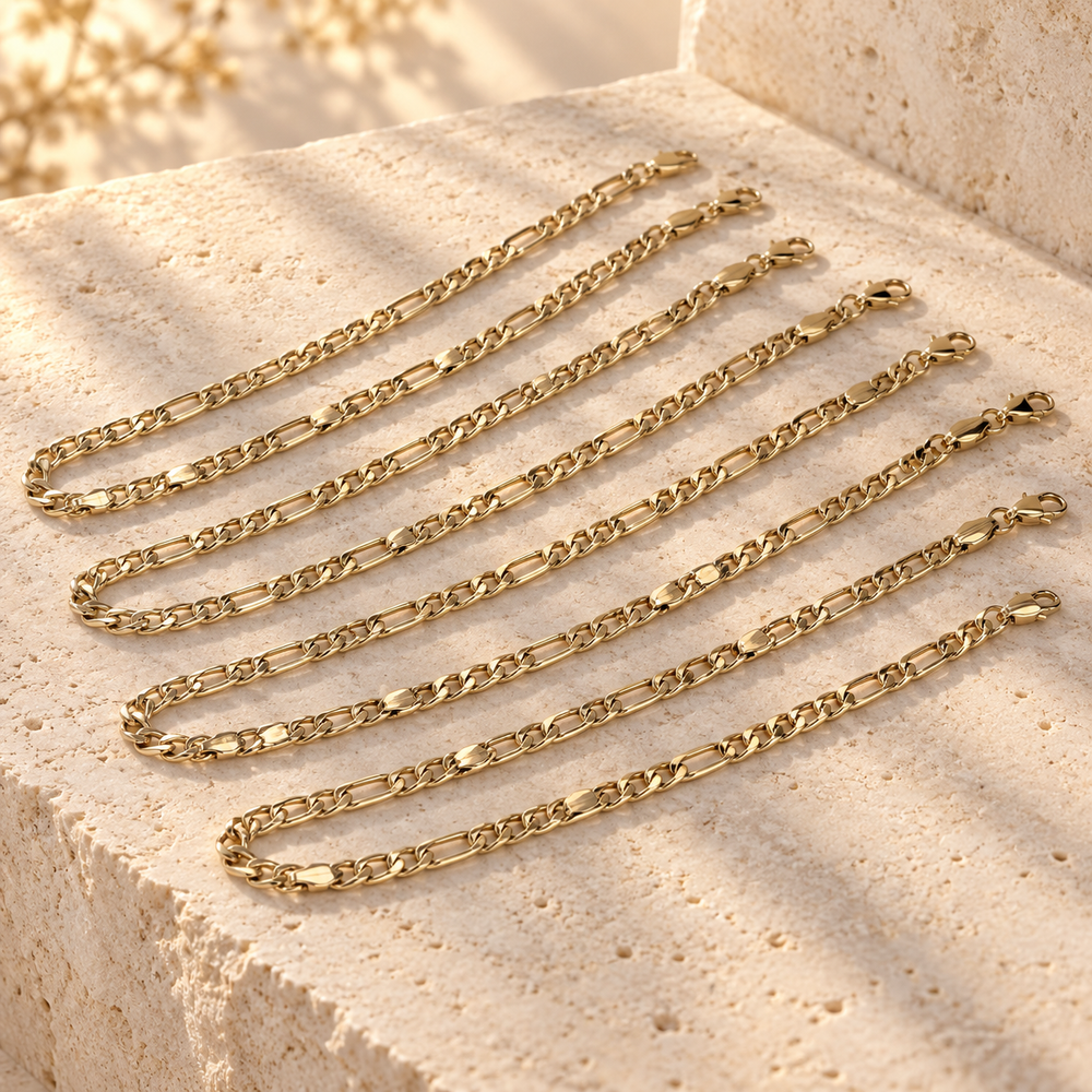 Gold Filled Figaro Link Chain (Pack of 6)