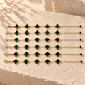 Green Clover Gold Filled Bracelet (Pack of 6)